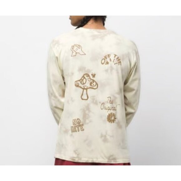 VANS Off The Wall’ Mans Scattered Tie Dye Long Sleeve Cotton T-Shirt size Large - Picture 1 of 9